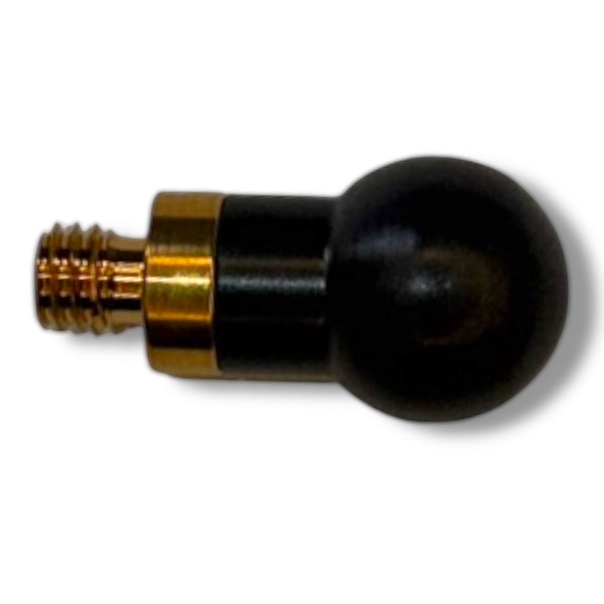 PDR Outlet Black Gold Series blending ball with a black PEEK ball and gold threaded stainless steel base.