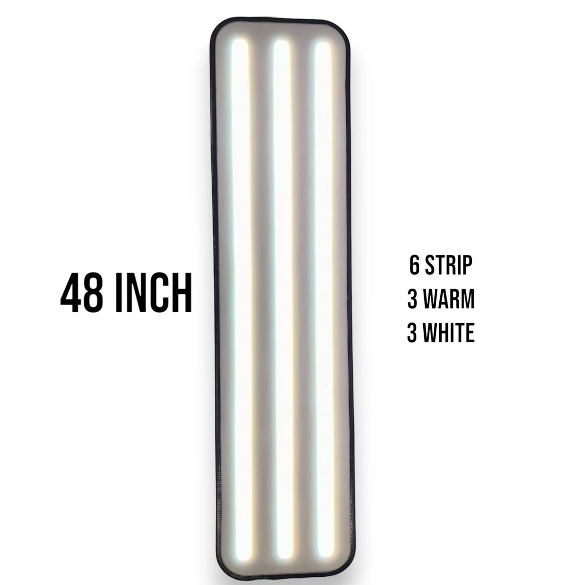 Anson PDR 48 inch X-Factor PDR light with 6 LED strips (3 warm, 3 white) and a black protective housing.