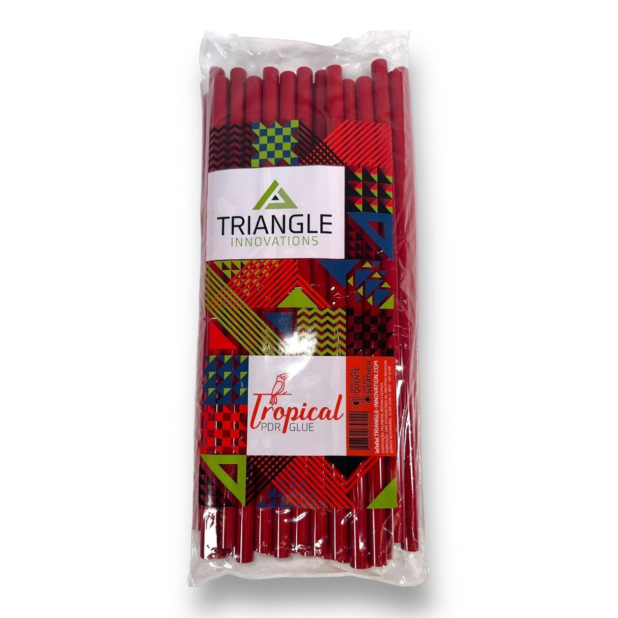 Anson PDR Brazilian Tropical Hail Hot Glue sticks for hot weather, 2.2 lbs. Red glue sticks in plastic packaging.