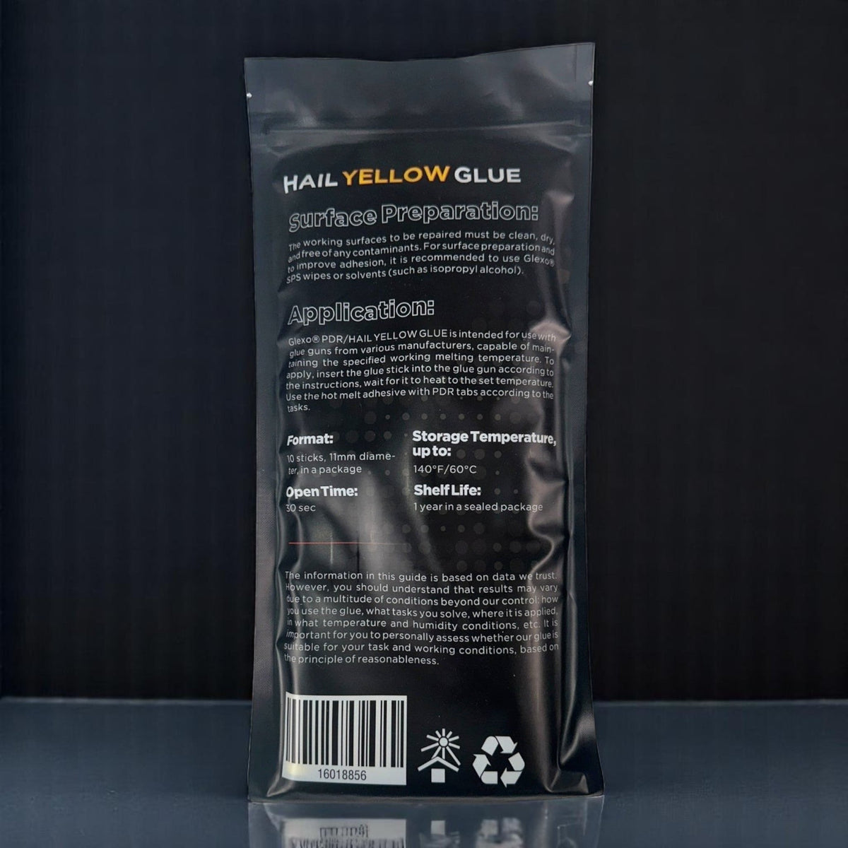 Anson PDR Glexo Hail Yellow Glue hot melt adhesive sticks for PDR and hail damage repair. Pack of 10.