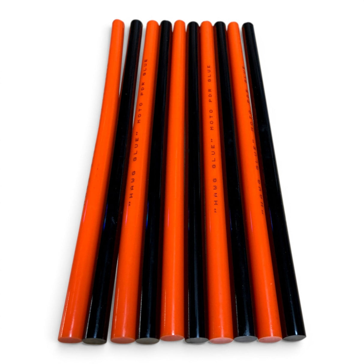 Anson PDR Hawg Hot PDR Glue sticks in orange and black for dent repair. Designed by Daniel Gromm.