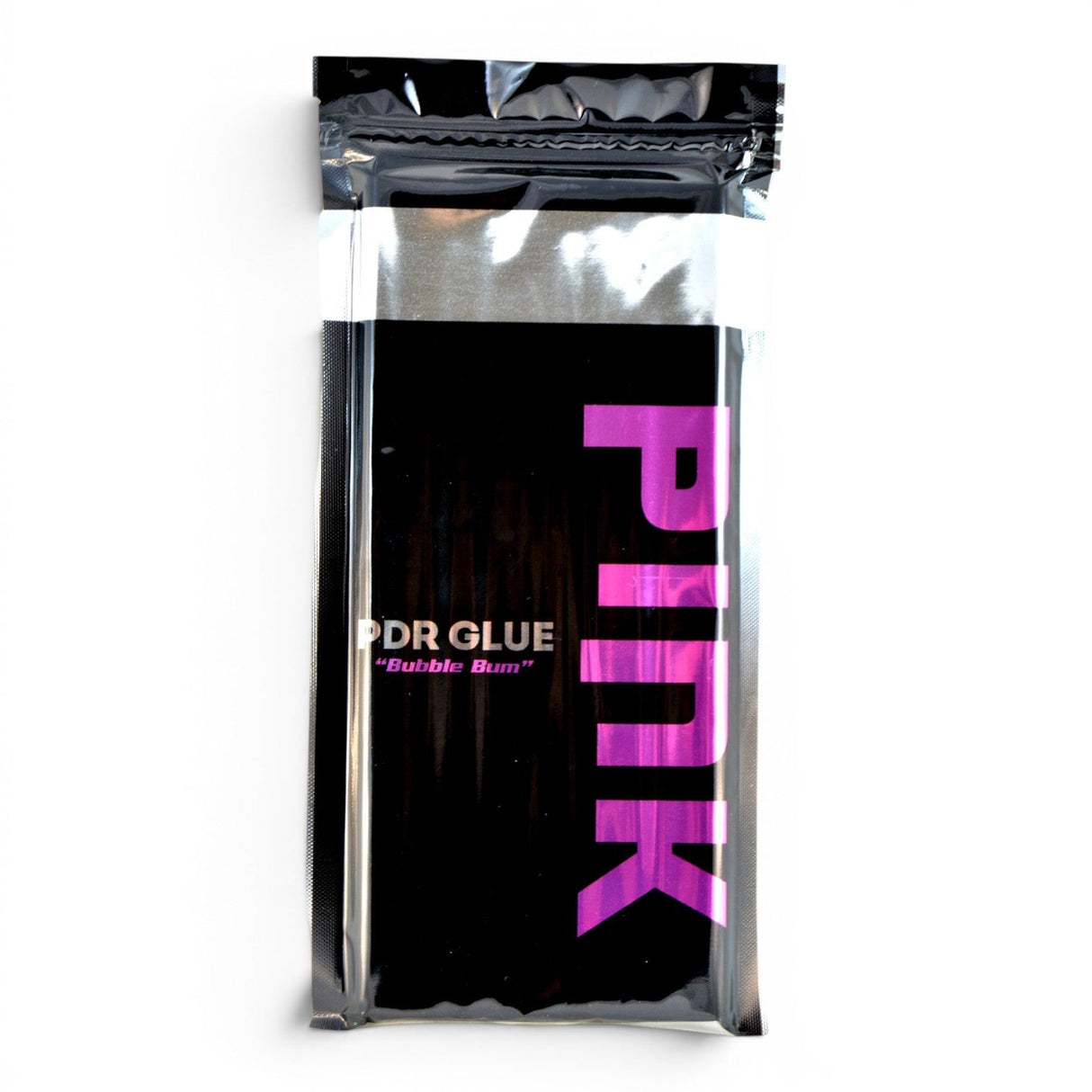 Anson PDR Bubble Gum Pink PDR glue sticks for dent removal, 10-inch sticks in a resealable bag.