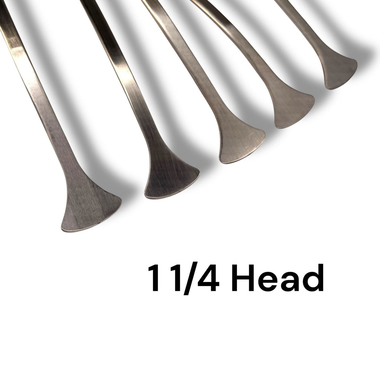Anson PDR Rattlesnake 1 1/4" tail PDR tool with a curved whale tail head, made of metal.