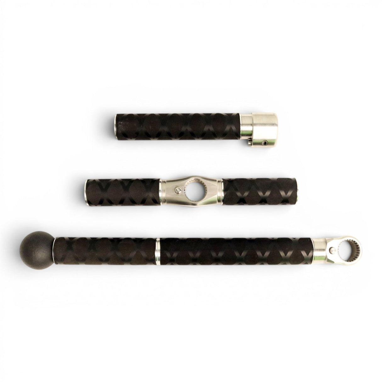 Anson PDR Tactical Grip 3 Handle Set: Tactical Guerrilla Grip, T-Handle, and Inline. Black rubber grip with stainless steel fittings.