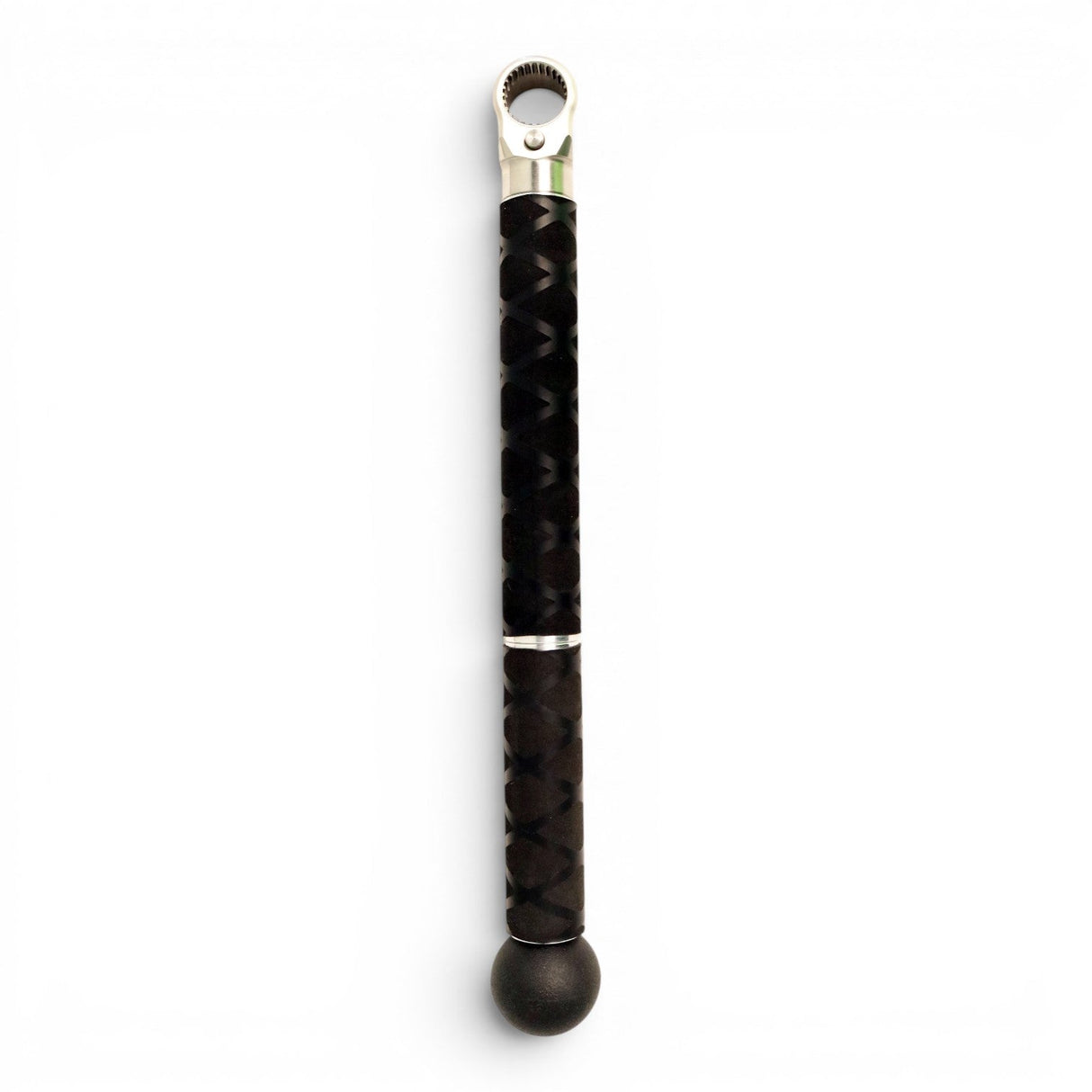 Anson PDR Tactical Grip 3 Handle Set with black X-flock rubber grip and silver connector.