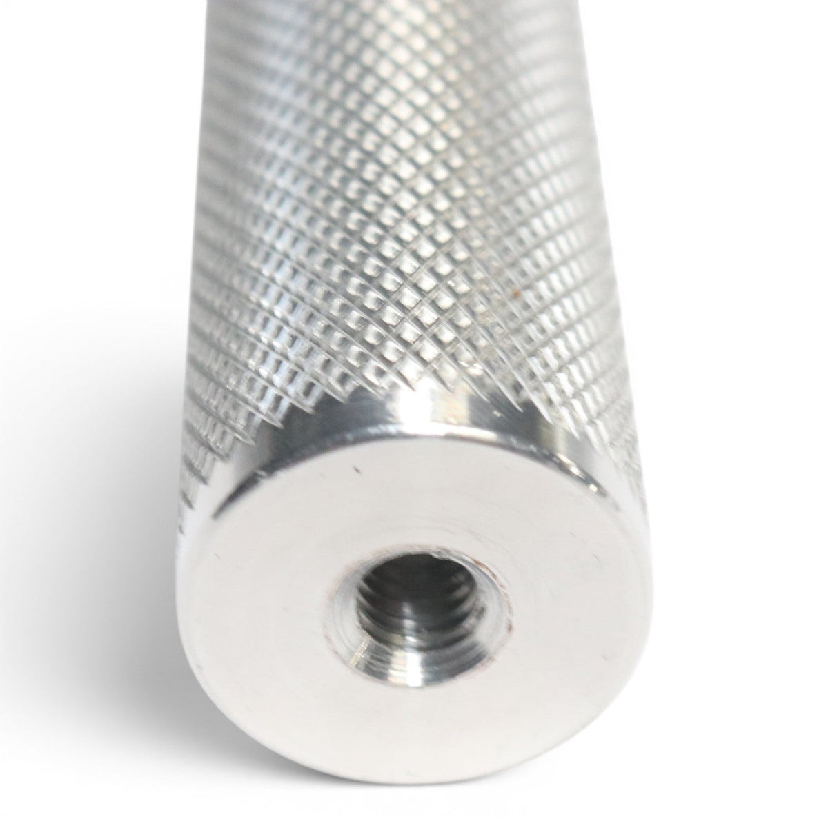 Anson PDR tactical knurled handle extension with 5/16-18 thread, made of silver metal.