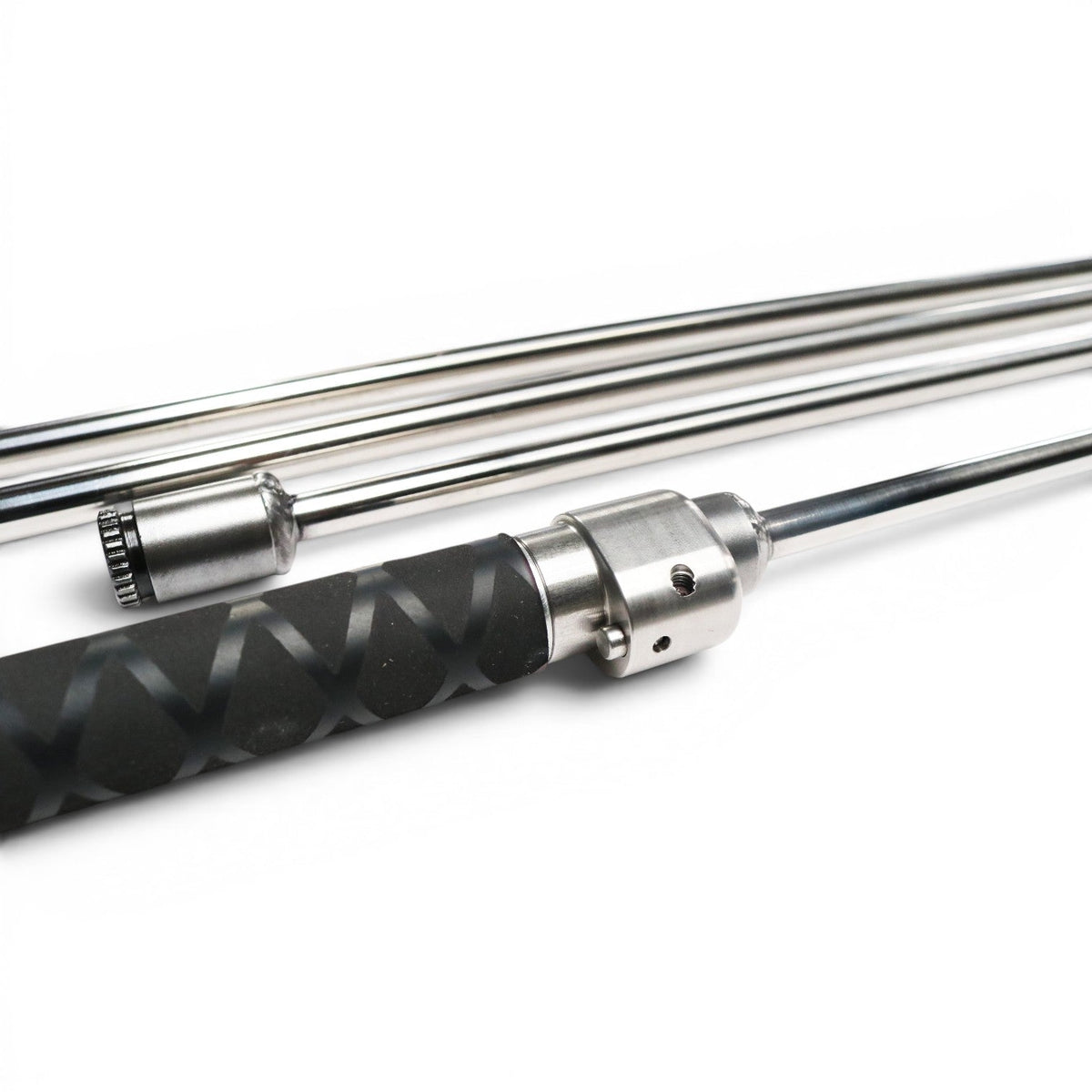 Anson PDR Tactical Inline Grip Handle with X-FLOCK rubber grip, stainless steel and aluminum construction.