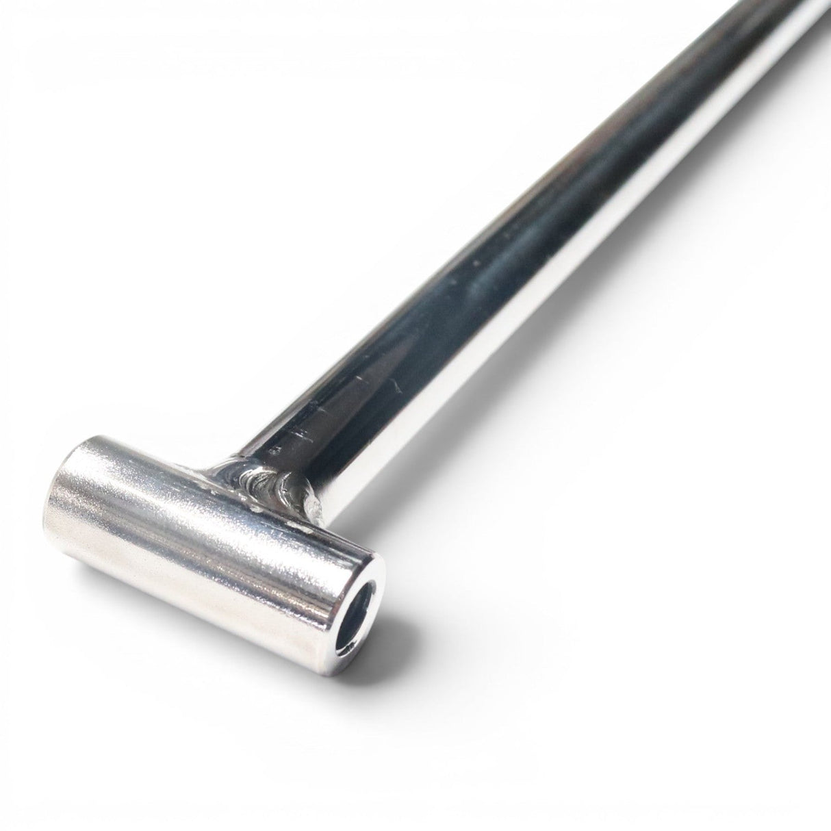 Anson PDR TEQUILA DOUBLE HEADER ROD HUB HANDLE, silver metal, T-handle design with threaded tip