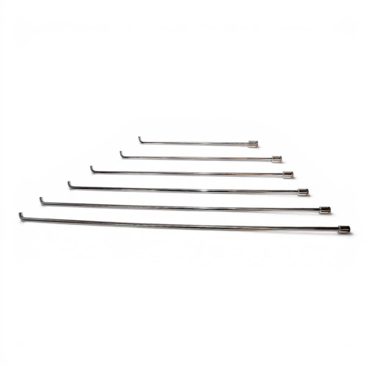 Anson PDR Tequila Single Bend stainless steel PDR rods with interchangeable tips. Set of 7 rods in varying lengths and diameters.