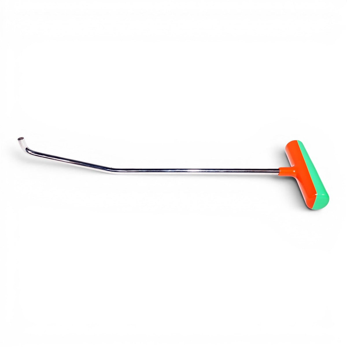 Anson PDR TEQUILA TORNILLO double bend stainless steel PDR rod with interchangeable tip and orange/green T-handle.