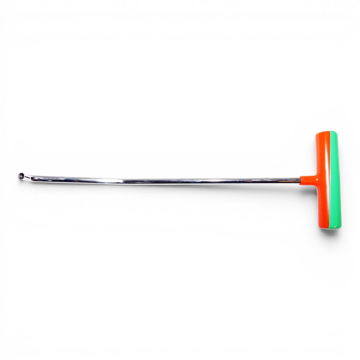 Anson PDR Tequila Tornillo double bend fixed handle PDR rod with interchangeable tip, stainless steel, orange and green handle.