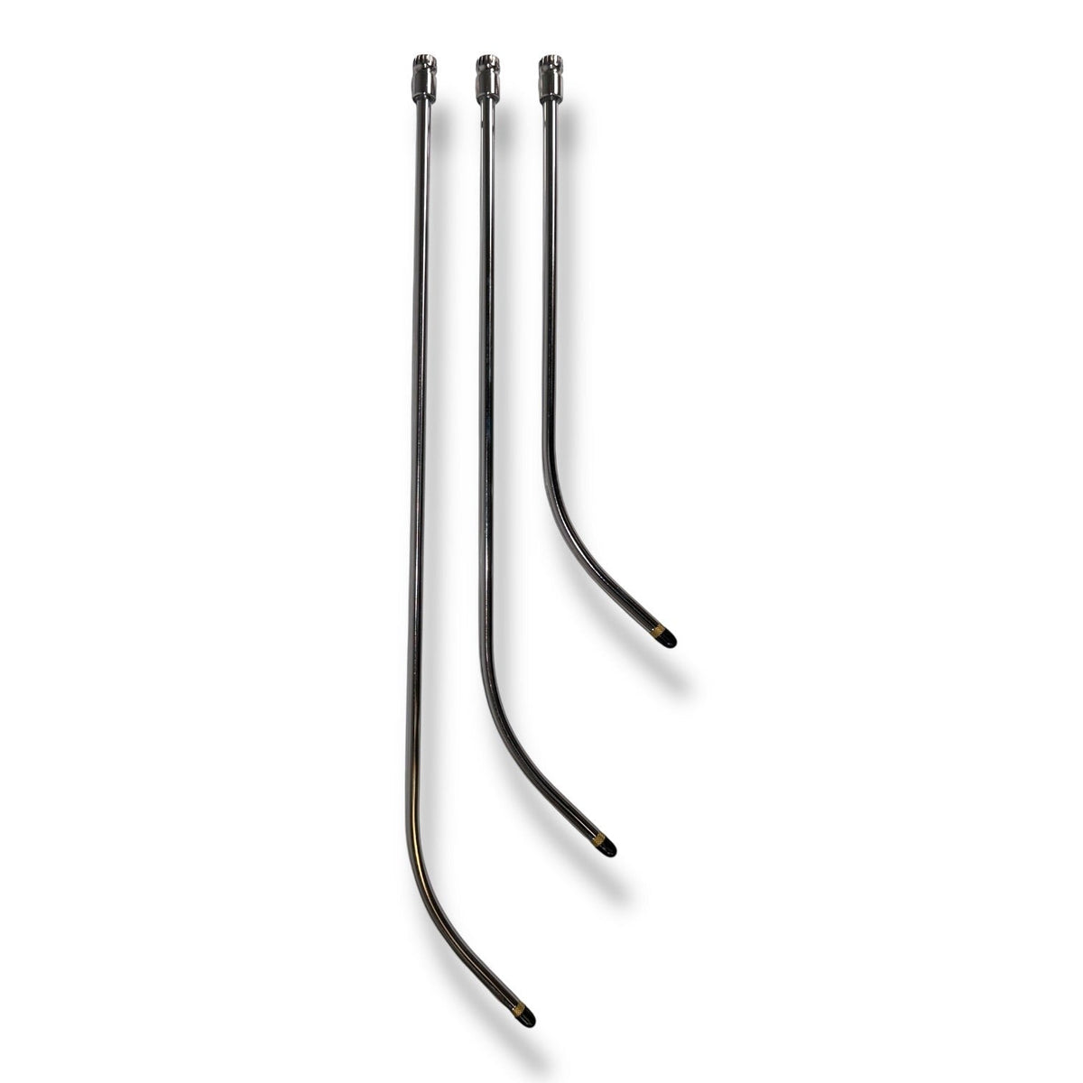 Anson PDR COMPACT HUB Slow J interchangeable PDR rods in 14", 19", and 23" lengths with 3/8" diameter and Black Gold morph tips.
