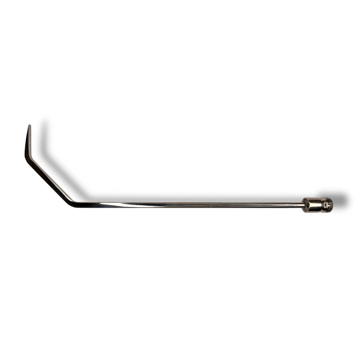 Anson PDR Danny Espinal tool, 13-inch metal rod with angled sharp tip and compact hub for precise door dent repair.