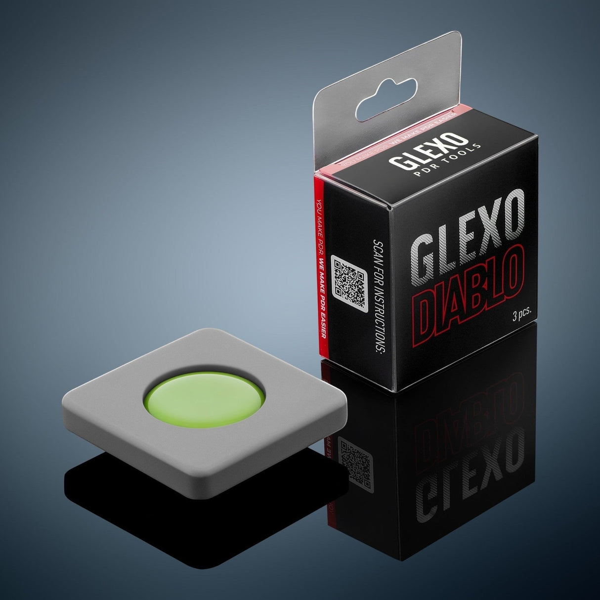 Anson PDR Glexo Diablo Cold Glue set of 3pcs in silicone molds for paintless dent repair