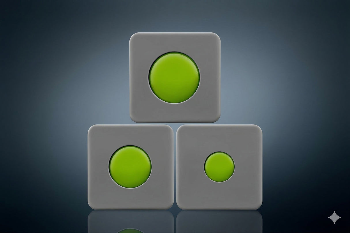 Anson PDR Glexo Diablo Cold Glue set of 3, pre-formed in grey silicone trays with green glue inserts.