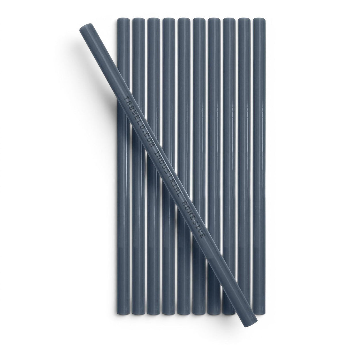Anson PDR Tab Weld hot melt glue sticks for paintless dent repair. Dark grey, cylindrical adhesive sticks.