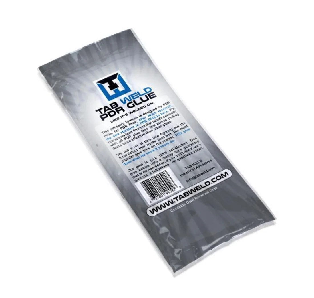 Anson PDR Tab Weld Hot Melt PDR Glue sticks in clear packaging. Designed for paintless dent repair.