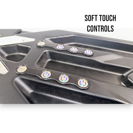 Anson PDR Elimadent X-Factor 38 inch PDR light with soft touch controls and blue illuminated power buttons.