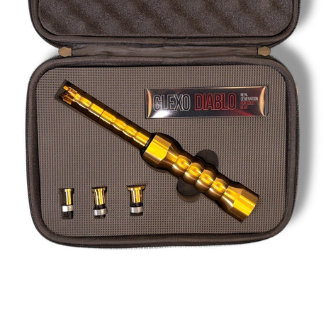 PDR Outlet gold stainless steel combo slide hammer kit with three M6 threaded cold glue tabs and Glexo Diablo glue, in a protective case.