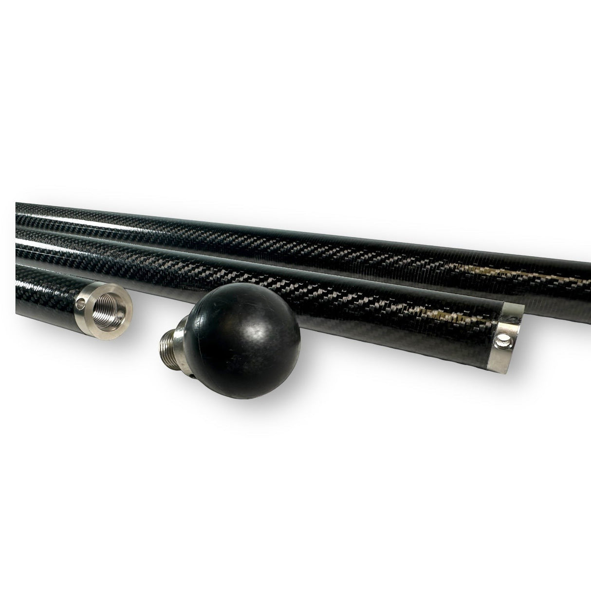 Anson PDR carbon fiber breakdown hail rod with weighted ball, 90 inches long, 1.25 inch diameter.