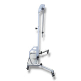 Anson PDR Econo Light Stand with adjustable boom and wheels, made of silver aluminum.