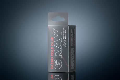 Anson PDR Glexo Gray cold glue adhesive for hot weather, 35g. Designed for use above 86°F/30°C.