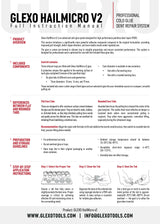 Anson PDR Glexo Hail Micro Kit v2 instruction manual detailing cold glue PDR tab usage and application guidelines.
