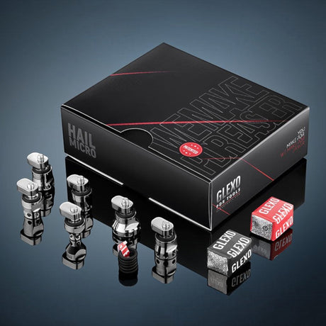 Anson PDR Glexo Hail Micro Kit with 6 metal PDR tabs, 2 cold glue blocks, and a premium black storage box.