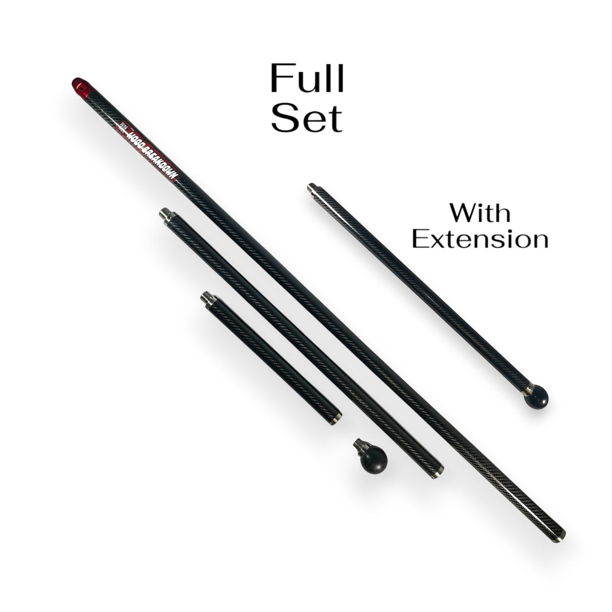 Anson PDR The Wood Breakdown Hail Rod, a 3-piece carbon fiber dent removal tool with 4 tip locations and a weighted ball.