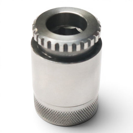 Anson PDR Tactical Guerrilla Grip Ultra Dent Tools hub adapter, metal, with knurled grip and locking mechanism.