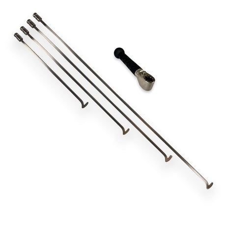 Anson PDR Lucky 7s PDR tool set featuring four metal dent repair rods of varying lengths and a tactical compact handle.
