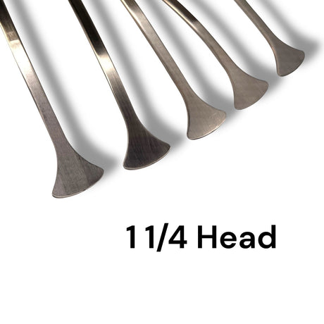 Anson PDR Rattlesnake 1 1/4" tail PDR tool with a curved whale tail head, made of metal.