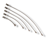 Anson PDR Rattlesnake 1 1/4" tail set with compact hub handles. Five metal PDR rods with curved whale tails.
