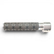 Anson PDR tactical inline grip handle with black X-flock rubber grip and silver aluminum extension.