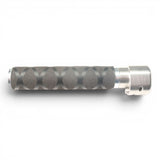 Anson PDR tactical inline grip handle with black X-flock rubber grip and silver aluminum extension.