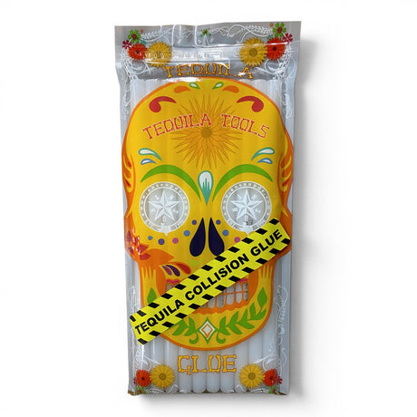 Anson PDR Tequila Collision Glue sticks with a sugar skull design on the packaging. Ideal for smash repair.