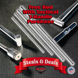 Anson PDR Tequila double header rod set with tactical T-handle. Includes multiple rod lengths and a black grip.