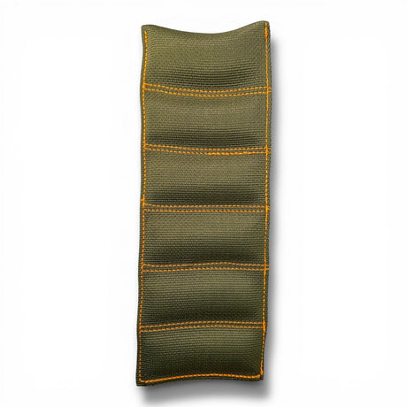 Anson PDR Tequila Leverage Pillow, a green webbing tool with orange stitching, used for dent removal and panel adjustment.