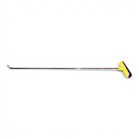 Anson PDR Tequila single bend stainless steel rod with interchangeable tip and yellow/purple fixed handle.