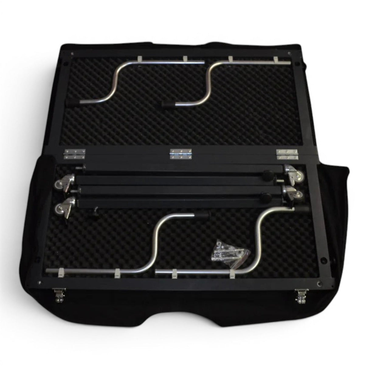 Anson PDR TK Tools hood stand components packed inside a protective carrying case for transport and storage
