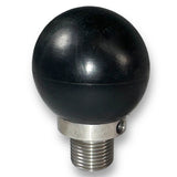 Anson PDR The Wood Breakdown Hail Rod weighted ball, 2-inch black soft touch, 40 oz, with threaded metal base.