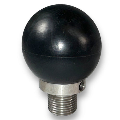 Anson PDR The Wood Breakdown Hail Rod weighted ball, 2-inch black soft touch, 40 oz, with threaded metal base.