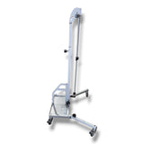 Anson PDR Econo Light Stand, a silver aluminum adjustable lighting stand with wheels and a battery tray.