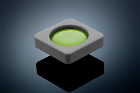 Anson PDR Glexo Diablo Cold Glue in a grey silicone mold, bright green compound, for paintless dent repair.