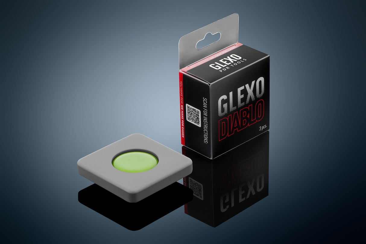 Anson PDR Glexo Diablo Cold Glue set of 3pcs for paintless dent repair, pre-formed in silicone trays.