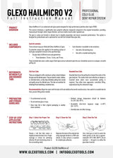 Anson PDR Glexo HailMicro V2 cold glue system instruction manual, detailing product overview, components, tab differences, preparation, and application steps.