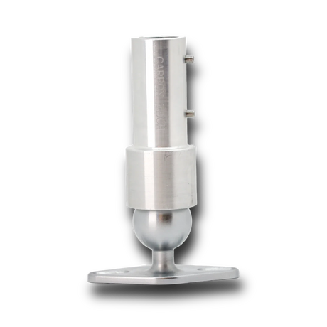 Anson PDR Carbon Tech Never Loose magnetic light mount with ball joint and mounting plate, made of silver aluminum.
