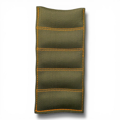 Anson PDR Tequila Leverage Pillow, a green webbing tool with orange stitching, used for dent removal and panel alignment.